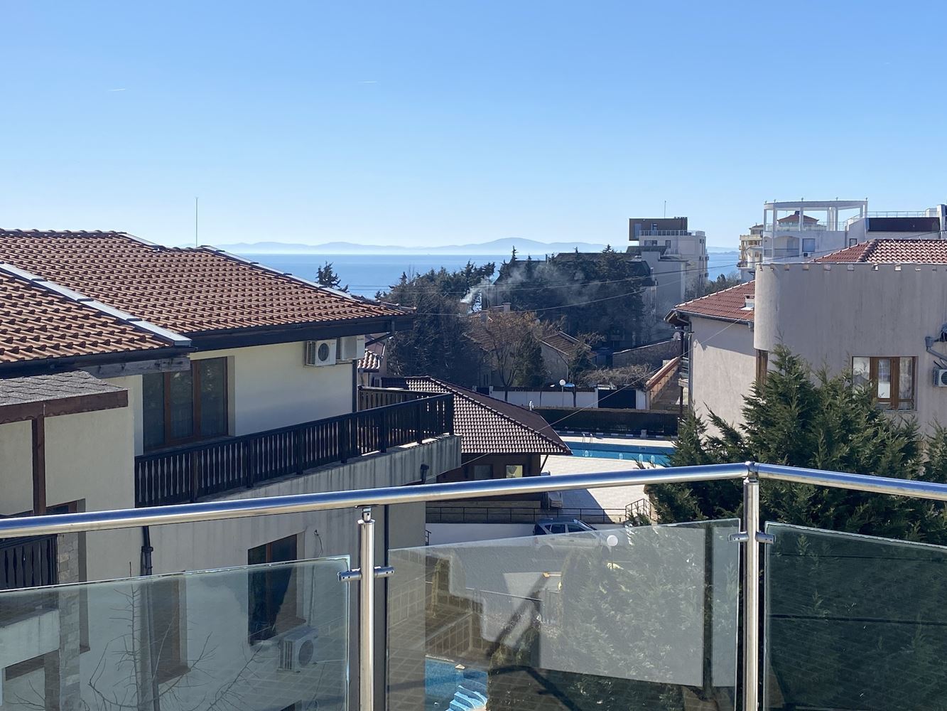 Едностаен апартамент с гледка море в комплекс "Блу Марин"