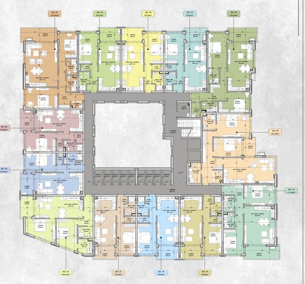 Светъл двустаен апартамент на висок етаж в нов проект в ж.к. Славейков – удобство и модерен градски стил в Бургас