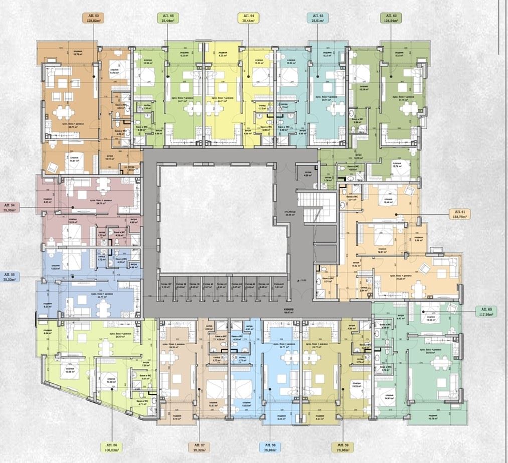 Просторен тристаен апартамент с панорамна лоджия в нова сграда в ж.к. Славейков, Бургас