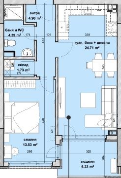 Светъл двустаен апартамент на висок етаж в нов проект в ж.к. Славейков – удобство и модерен градски стил в Бургас