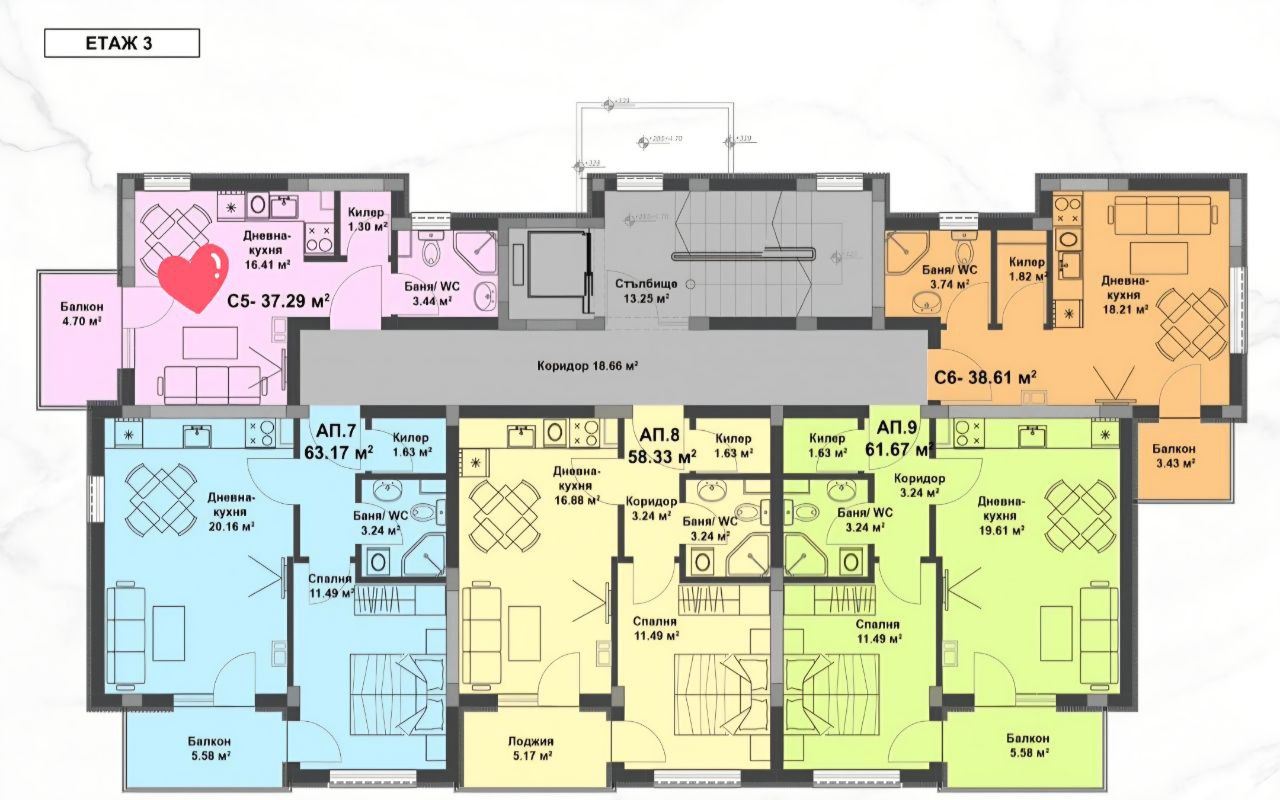 Модерно студио „до ключ“ в нова сграда – отлична локация и без такса поддръжка