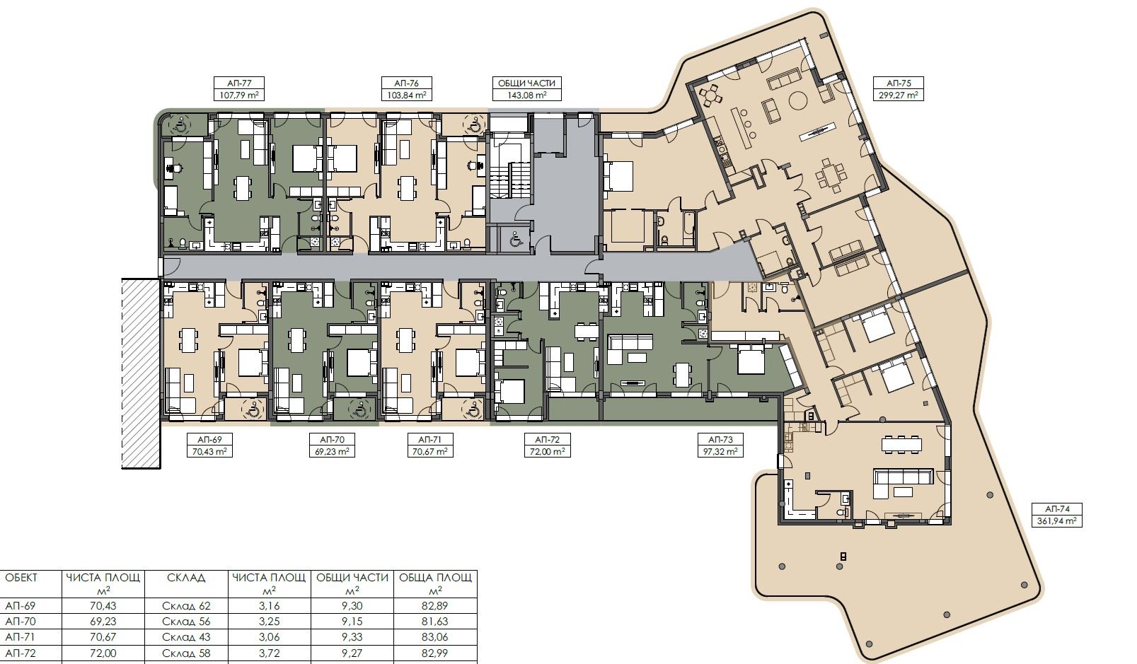 Двустаен апартамент на последен етаж с панорамна гледка в Несебър – без такса поддръжка